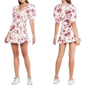 NWT Misa Los Angeles Thora Floral Ruffle Mini Wrap Dress